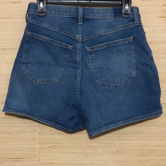 A&F Classic Blue Women's Curve Love High Rise Dad Shorts size 27 - Picture 7 of 12